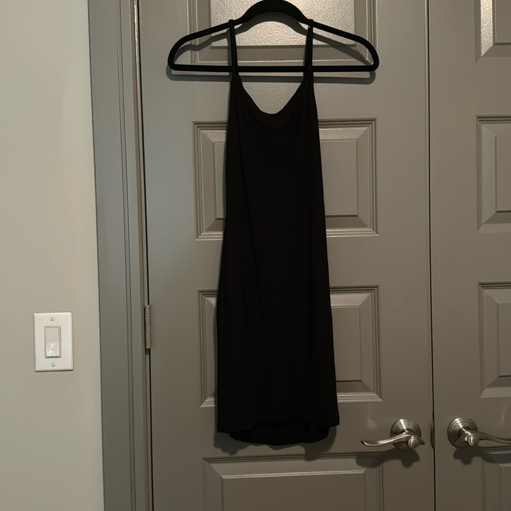 Skims Black Ribbed Mini Dress